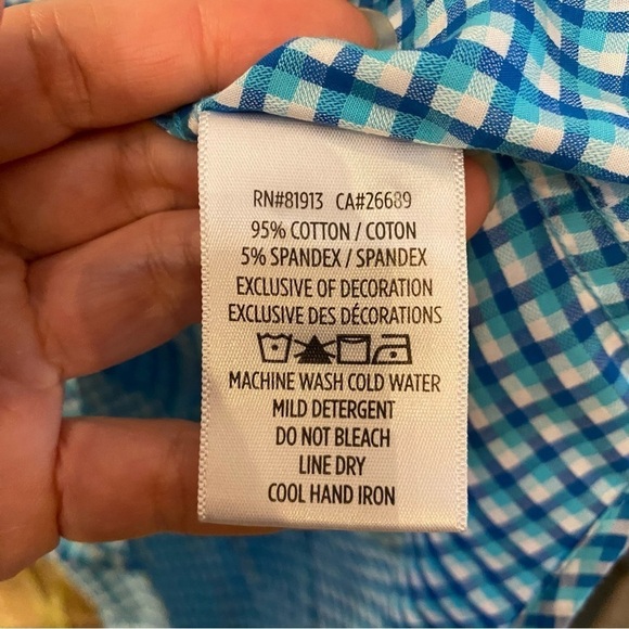 ROBERT GRAHAM Men Blue Pattern Classic Fit Flip Cuffs Long Sleeve Shirt Size L - Picture 9 of 10